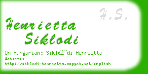 henrietta siklodi business card